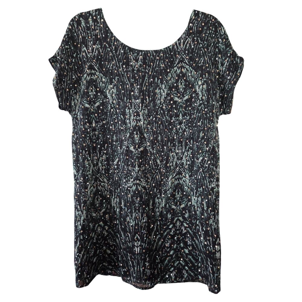 Haute Hippie Sequin Mini Dress XS Graphic Print Party Silk Boho Festival  Sexy